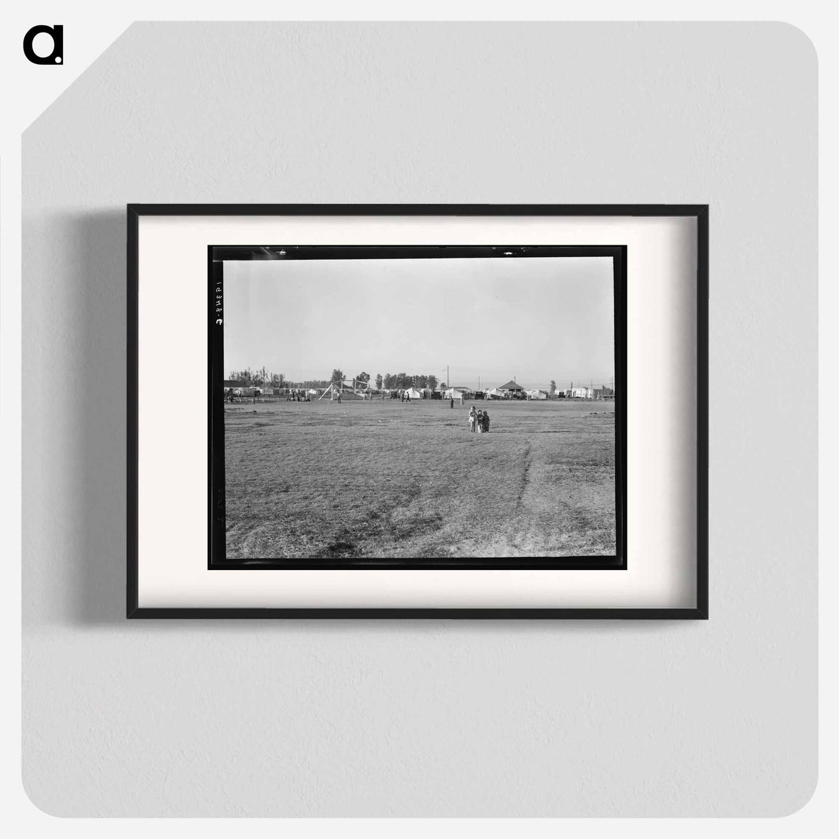 Farm Security Administration (FSA) migratory labor camp. Brawley, California. Plenty of space for children to play is provided. - Dorothea Lange Poster.