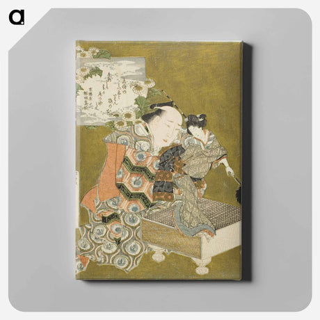 アートパネル-Hokusai's Puppet on Go Game Board - 葛飾 北斎 Canvas.