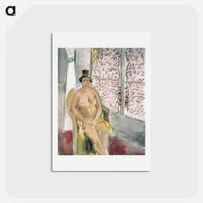 アートポストカード-Nude In A Chair - アンリ マティス Postcard.