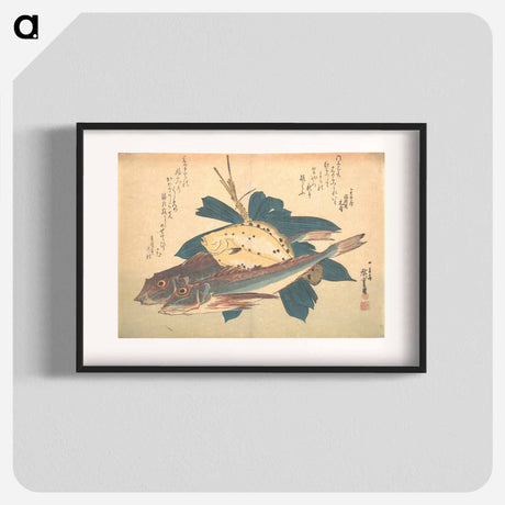 アートポスター-Kanagashira and Karei Fish, from the series Uozukushi (Every Variety of Fish)
 - 歌川 広重 Poster.