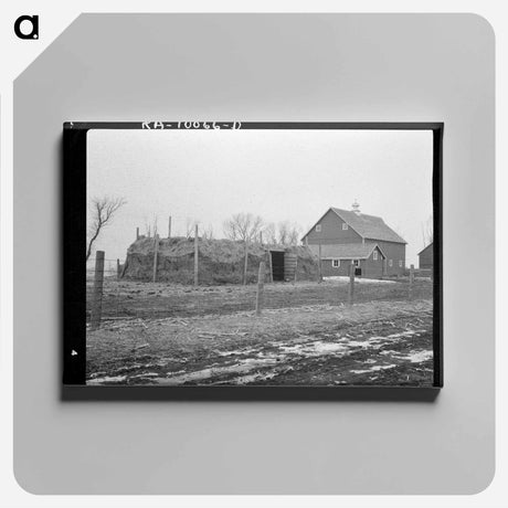 アートパネル-Farm Building on Rex Inman Farm
 - ラッセル リー Canvas.