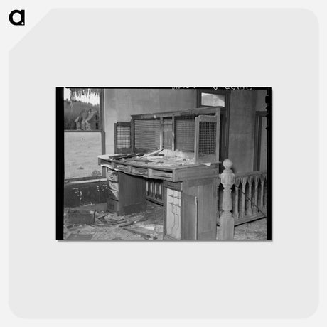 アートポストカード-Counter of Main Mining Office, Two Bit Creek
 - ラッセル リー Postcard.