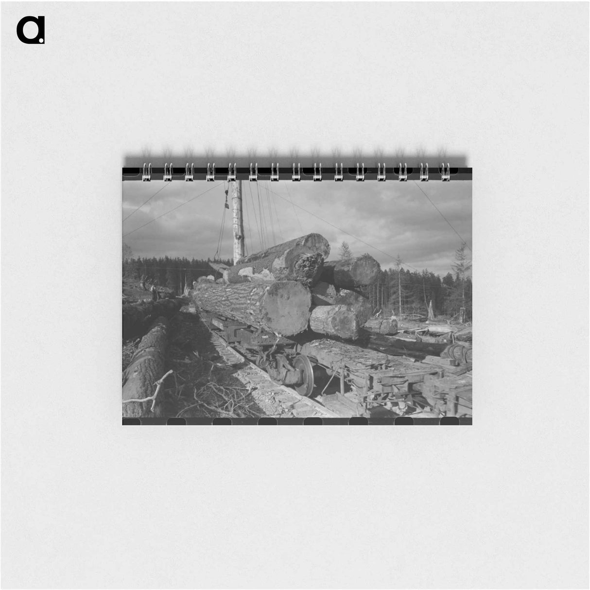 アートメモ帳-Logs on Flatcar, Long Bell Lumber Company, Cowlitz County, Washington
 - ラッセル リー Memo.
