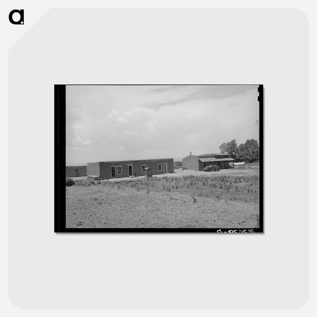 アートポストカード-Adobe House with Corn Patch, Costilla, New Mexico
 - ラッセル リー Postcard.
