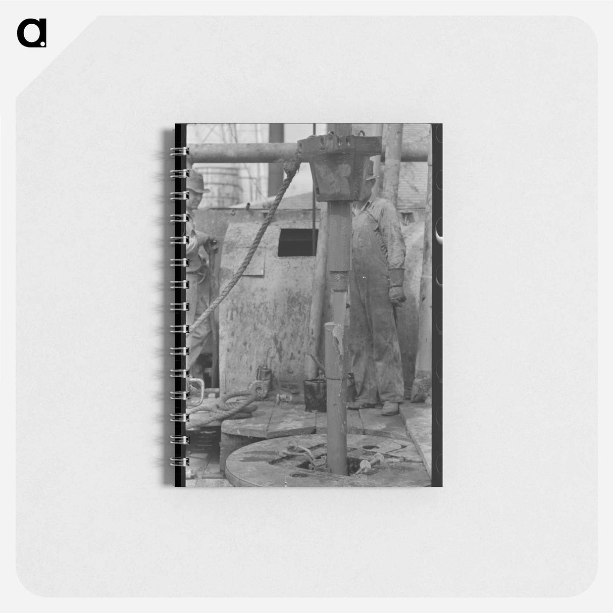 アートメモ帳-Roughnecks Guiding Bailer into Hole
 - ラッセル リー Memo.