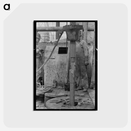 アートポストカード-Roughnecks Guiding Bailer into Hole
 - ラッセル リー Postcard.