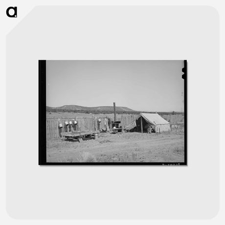 アートポストカード-Camp of the Caudills while they are moving their dugout, Pie Town, New Mexico
 - ラッセル リー Postcard.