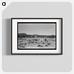 アートポスター-Mrs. Caudill and Daughter Driving in the Cows, Pie Town, New Mexico
 - ラッセル リー Poster.