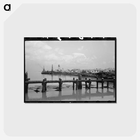 アートポストカード-View of Waterfront, Burrwood, Louisiana
 - ラッセル リー Postcard.