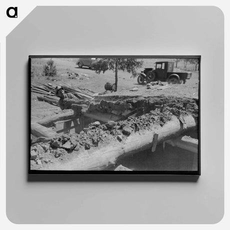 アートパネル-John Adams Extracting Piñon Pole from Dugout Roof, Pie Town, New Mexico
 - ラッセル リー Canvas.