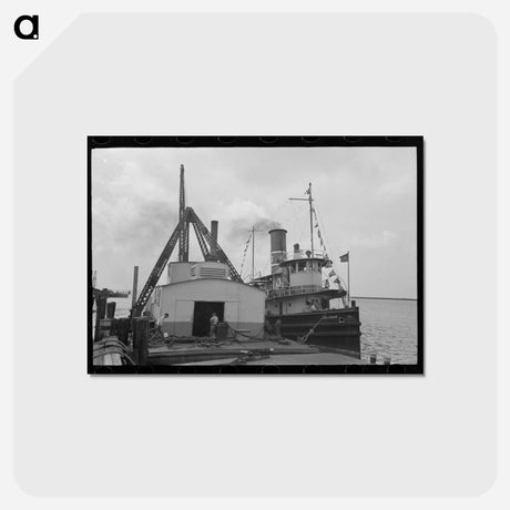 アートポストカード-U.S. Engineers' Tugboat, Burrwood, Louisiana
 - ラッセル リー Postcard.