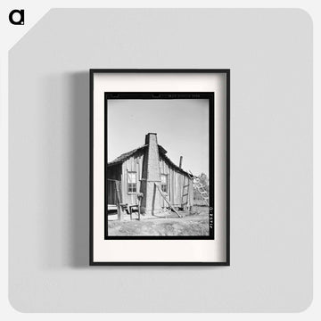 Cabin with Grass and Mud Chimney, Taylorsville, Mississippi
 - ラッセル リー Poster.