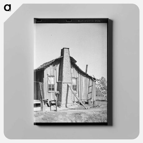 アートパネル-Cabin with Grass and Mud Chimney, Taylorsville, Mississippi
 - ラッセル リー Canvas.