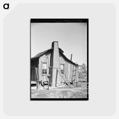 アートポストカード-Cabin with Grass and Mud Chimney, Taylorsville, Mississippi
 - ラッセル リー Postcard.