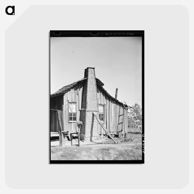 アートポストカード-Cabin with Grass and Mud Chimney, Taylorsville, Mississippi
 - ラッセル リー Postcard.