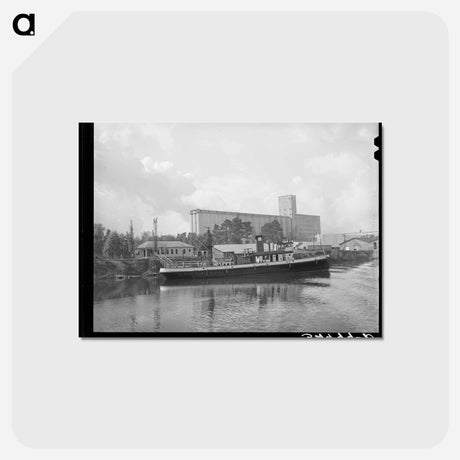 アートポストカード-Flour Mill and Tug, Port of Houston
 - ラッセル リー Postcard.