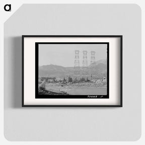 アートポスター-Crossing Towers and the Columbia River at Bonneville Dam
 - ラッセル リー Poster.