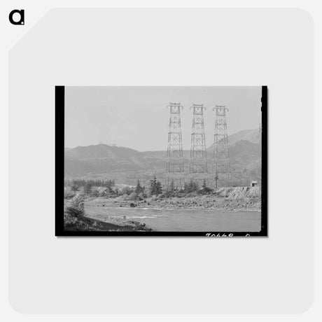 アートポストカード-Crossing Towers and the Columbia River at Bonneville Dam
 - ラッセル リー Postcard.