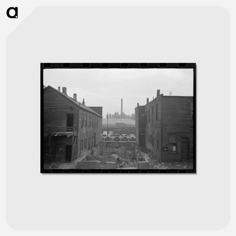 アートポストカード-Condemned Houses, Chicago, with Steel Mills
 - ラッセル リー Postcard.