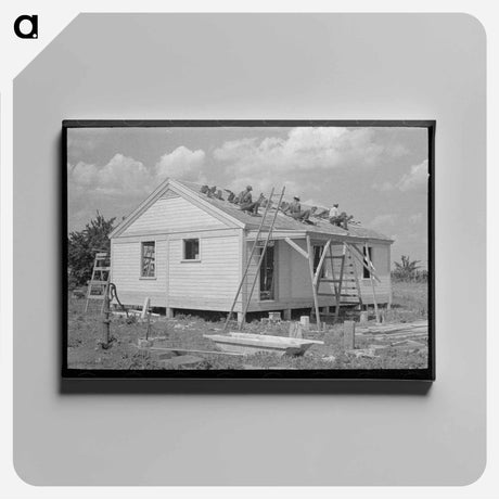 アートパネル-House Erection: Roofing Over Shingle Lath
 - ラッセル リー Canvas.