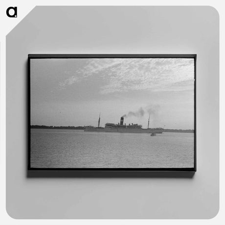 アートパネル-Pilot Stepping from Pilot Boat to Dock, Pilottown, Louisiana
 - ラッセル リー Canvas.