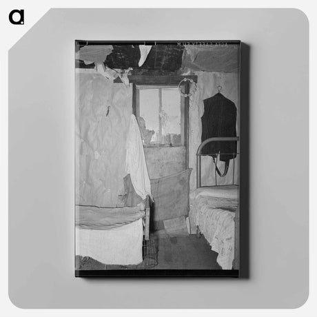 アートパネル-Interior, Home of White Agricultural Day Laborer Near Tullahassee, Oklahoma
 - ラッセル リー Canvas.