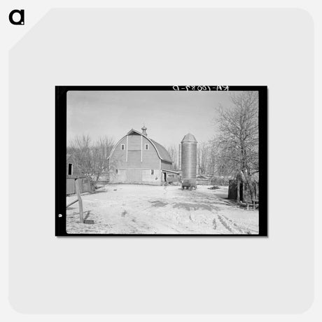 アートポストカード-Barn and Silo on H.H. Tripp Farm
 - ラッセル リー Postcard.