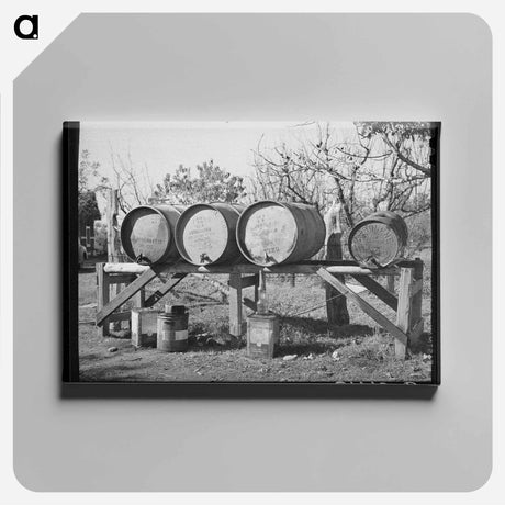 アートパネル-Fuel Barrels on Perry Warner's Farm
 - ラッセル リー Canvas.