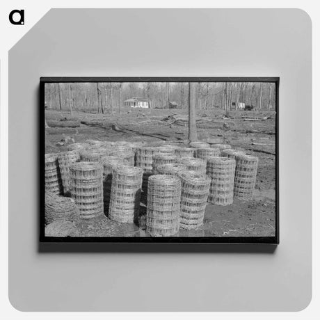 アートパネル-Woven Wire Fence, Chicot Farms
 - ラッセル リー Canvas.