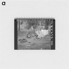 アートメモ帳-Indian Woman Washing Clothes, Blueberry Camp, Littlefork, Minnesota
 - ラッセル リー Memo.