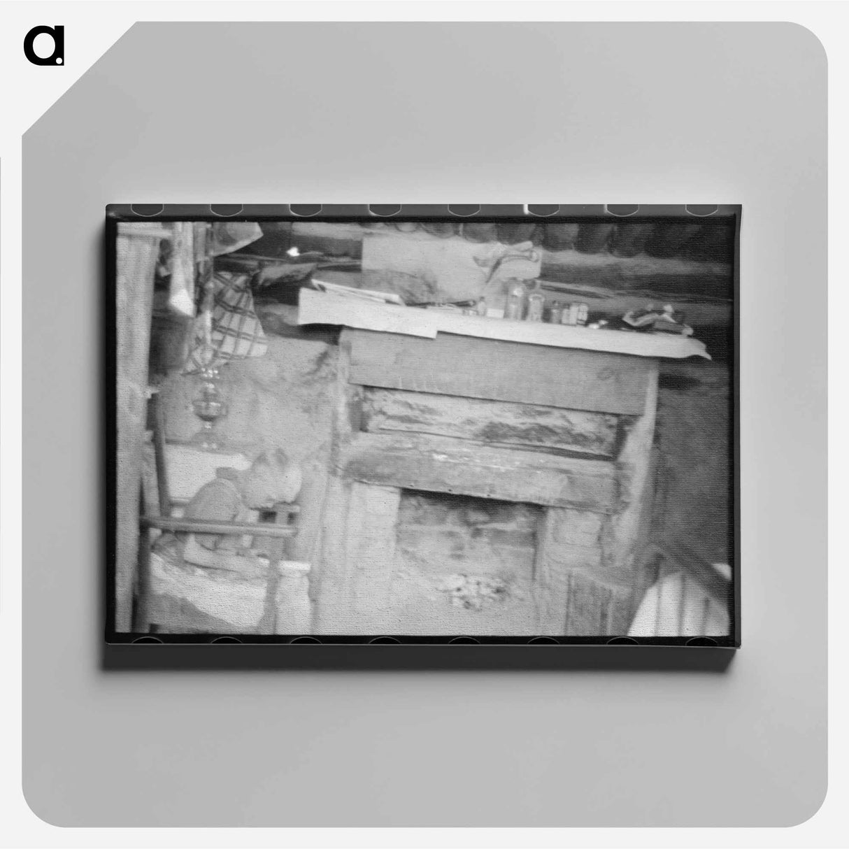 アートパネル-Leatherman Son Reading in Dugout, Pie Town, New Mexico
 - ラッセル リー Canvas.