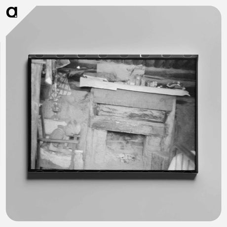 アートパネル-Leatherman Son Reading in Dugout, Pie Town, New Mexico
 - ラッセル リー Canvas.