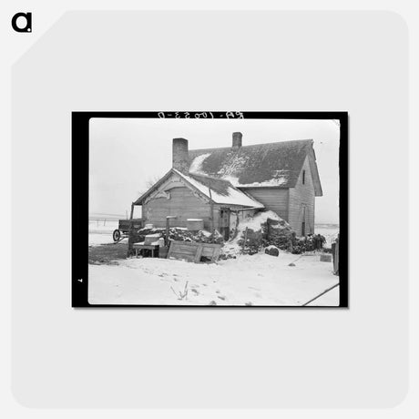アートポストカード-House Banked with Manure
 - ラッセル リー Postcard.