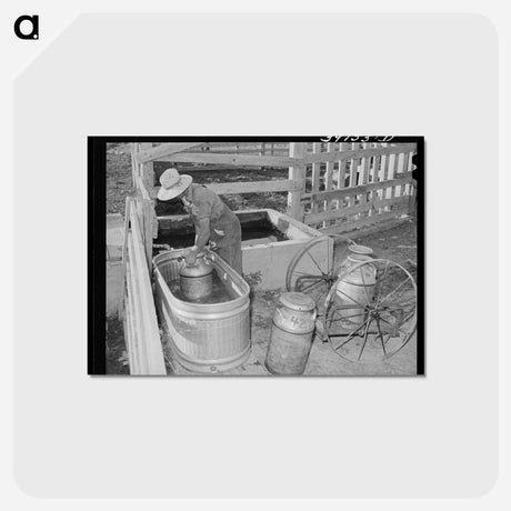 アートポストカード-Dairyman Cooling Milk
 - ラッセル リー Postcard.