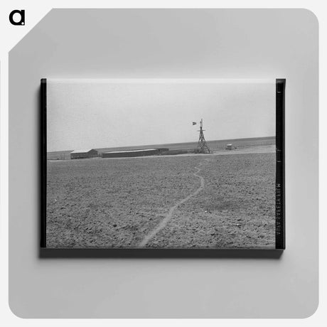アートパネル-Texas Farm with Windmill, Hog Pen, and Shed
 - ラッセル リー Canvas.