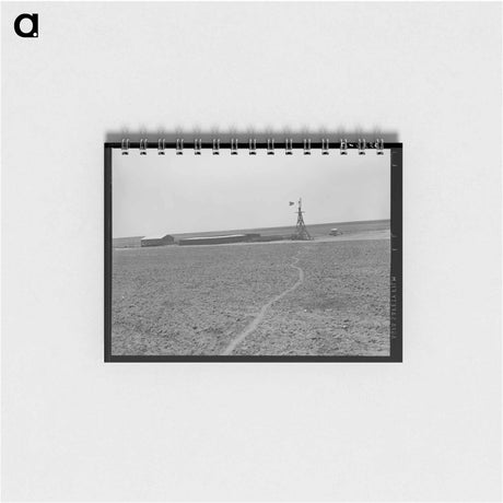 アートメモ帳-Texas Farm with Windmill, Hog Pen, and Shed
 - ラッセル リー Memo.