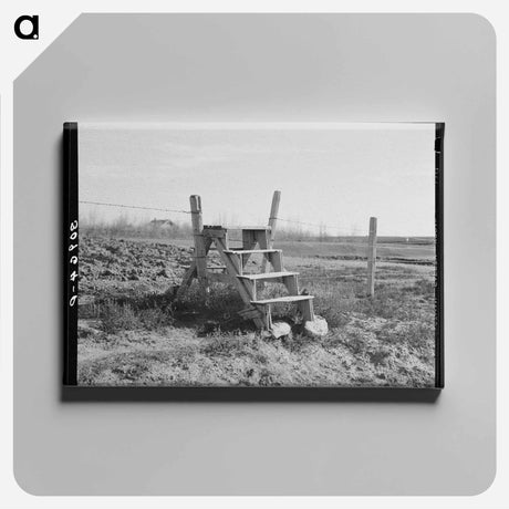 アートパネル-Steps for Crossing Barbed Wire Fence, Sheridan County, Montana
 - ラッセル リー Canvas.