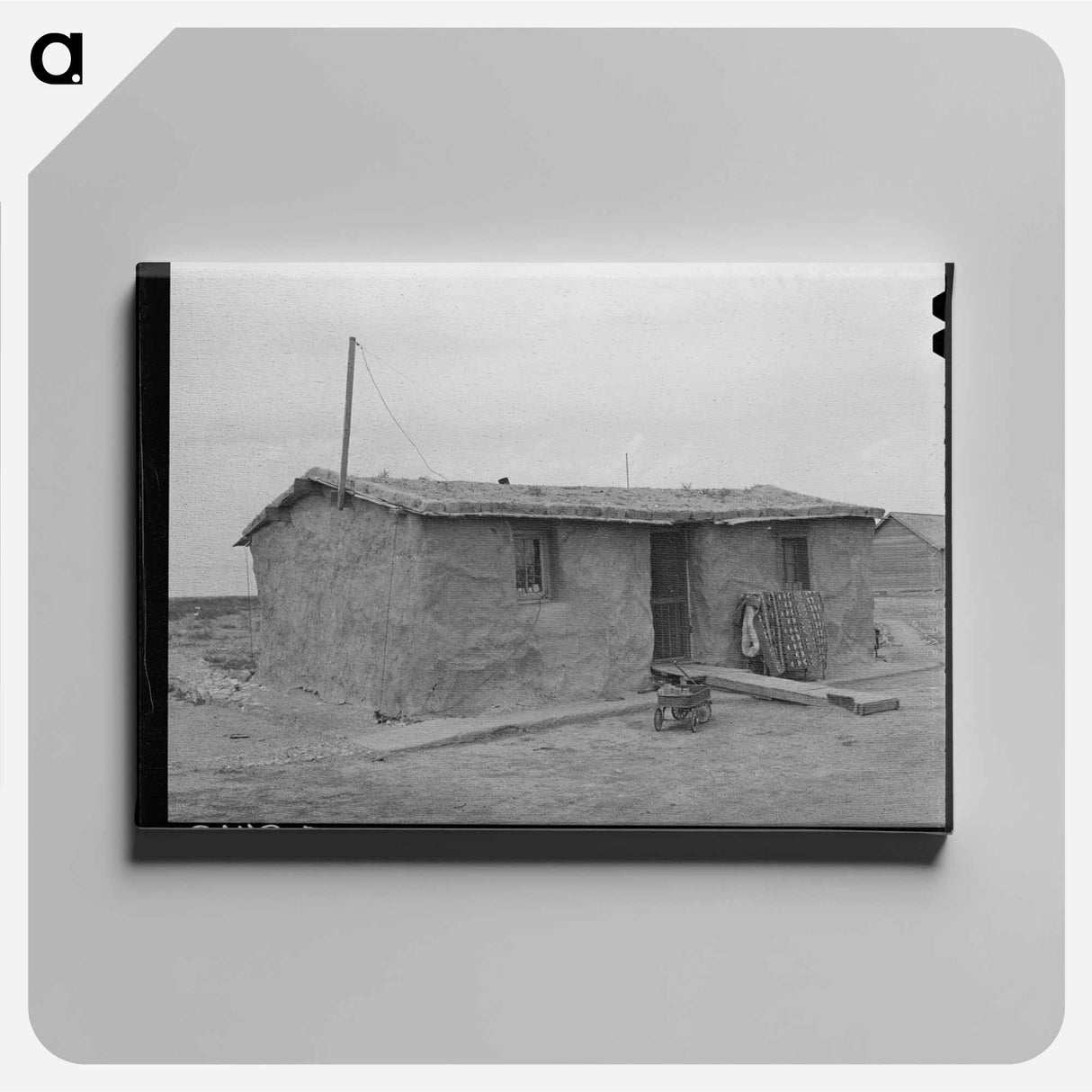 アートパネル-Sod House of the Schoenfeldts, Sheridan County, Kansas
 - ラッセル リー Canvas.