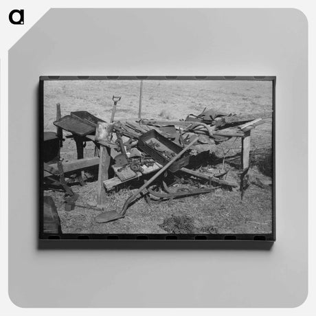 アートパネル-Tenant Farmer with Spike Tooth Harrow
 - ラッセル リー Canvas.