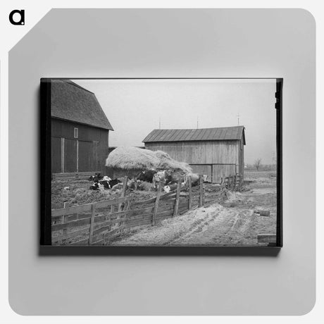 アートパネル-Barnyard Scene, Hancock County, Ohio
 - ラッセル リー Canvas.