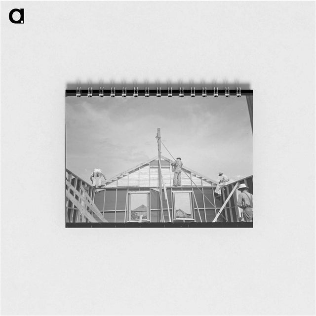 アートメモ帳-House Erection: Fastening Gable End in Place
 - ラッセル リー Memo.