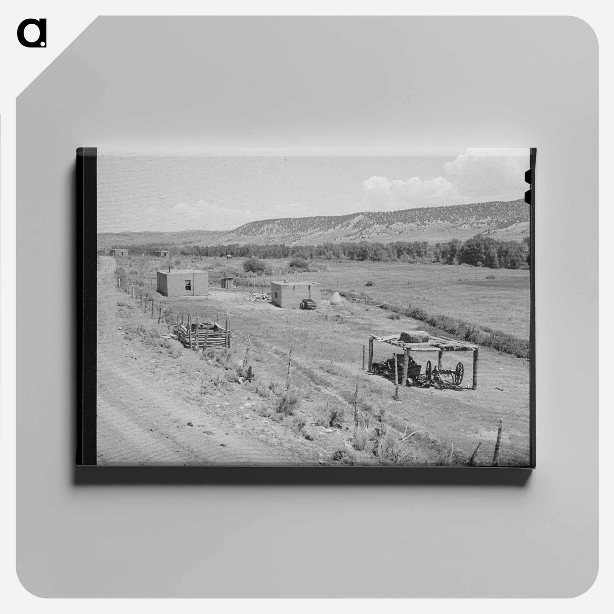 アートパネル-Farmstead at Amalia, New Mexico
 - ラッセル リー Canvas.