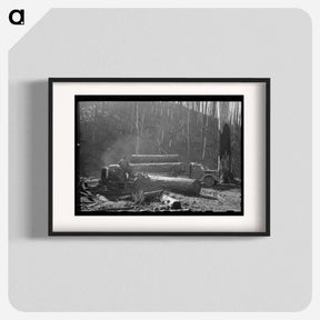 アートポスター-Loading Logs onto Truck with Cables from Donkey Engine, Tillamook County, Oregon
 - ラッセル リー Poster.