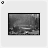 アートポストカード-Loading Logs onto Truck with Cables from Donkey Engine, Tillamook County, Oregon
 - ラッセル リー Postcard.
