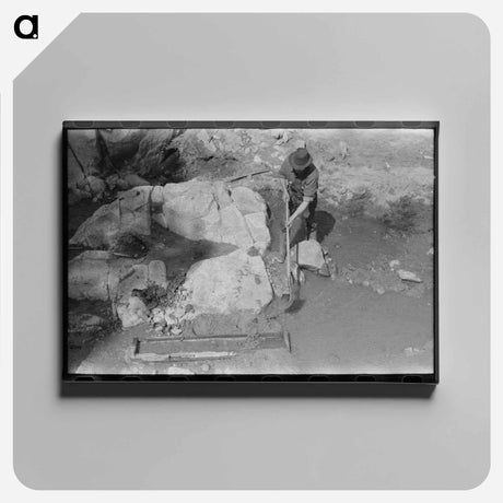 アートパネル-Prospector Working the Sluice Box, Pinos Altos, New Mexico
 - ラッセル リー Canvas.