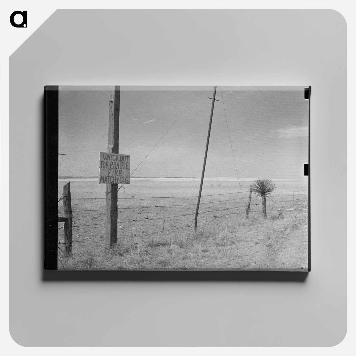 アートパネル-Prairie Fire Hazard Sign, Near Marfa, Texas
 - ラッセル リー Canvas.
