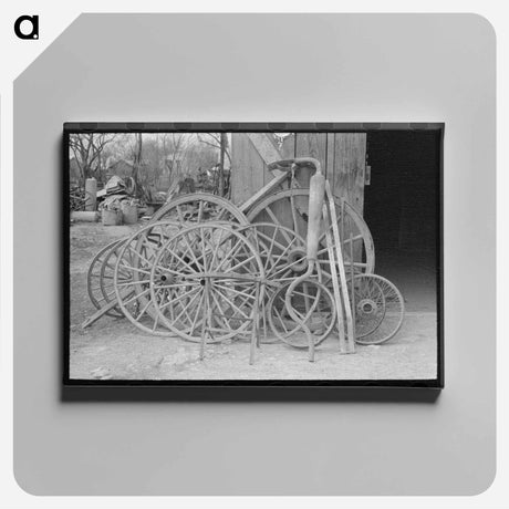 アートパネル-Wheels and Automobile Muffler, San Antonio, Texas
 - ラッセル リー Canvas.