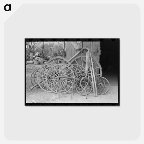 アートポストカード-Wheels and Automobile Muffler, San Antonio, Texas
 - ラッセル リー Postcard.