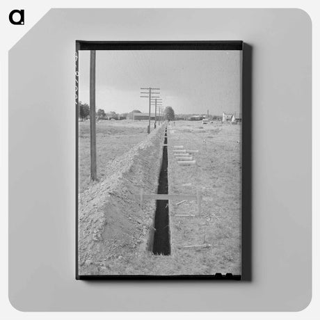 アートパネル-Ditch for Sewer Pipe at FSA Trailer Camp, Hermiston
 - ラッセル リー Canvas.