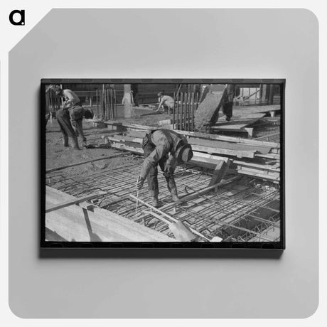 アートパネル-Construction Work, Corpus Christi, Texas
 - ラッセル リー Canvas.